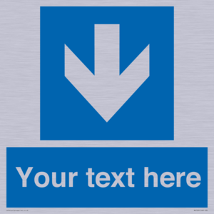 Custom Mandatory directional sign, blue arrow down